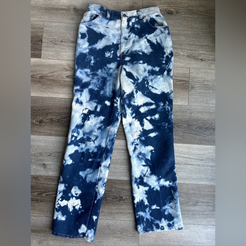 Orange Tab Levi’s 1970’s Prospector Jeans Size 27 X 28 Tie Dye High Rise vintage